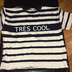 Blue and white striped FOREVER 21 top